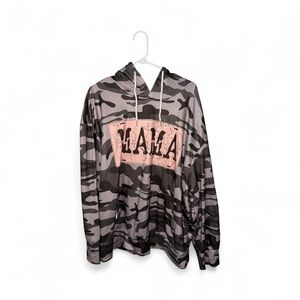 ALAIA Women's Camouflage Hoodie - Pink and Gray